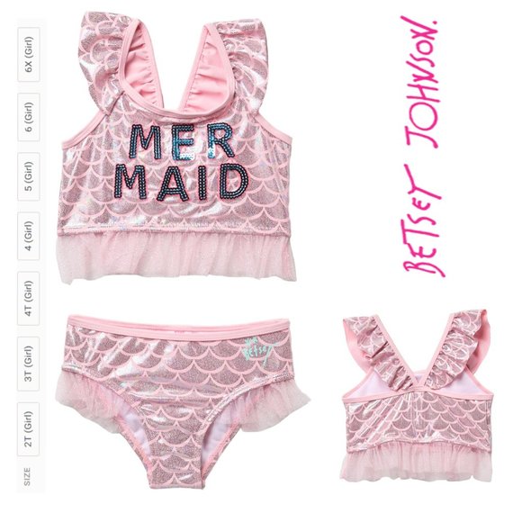 Betsey Johnson Other - NWT BetseyJohnson 2-Piece Pink Mermaid Tankini Set